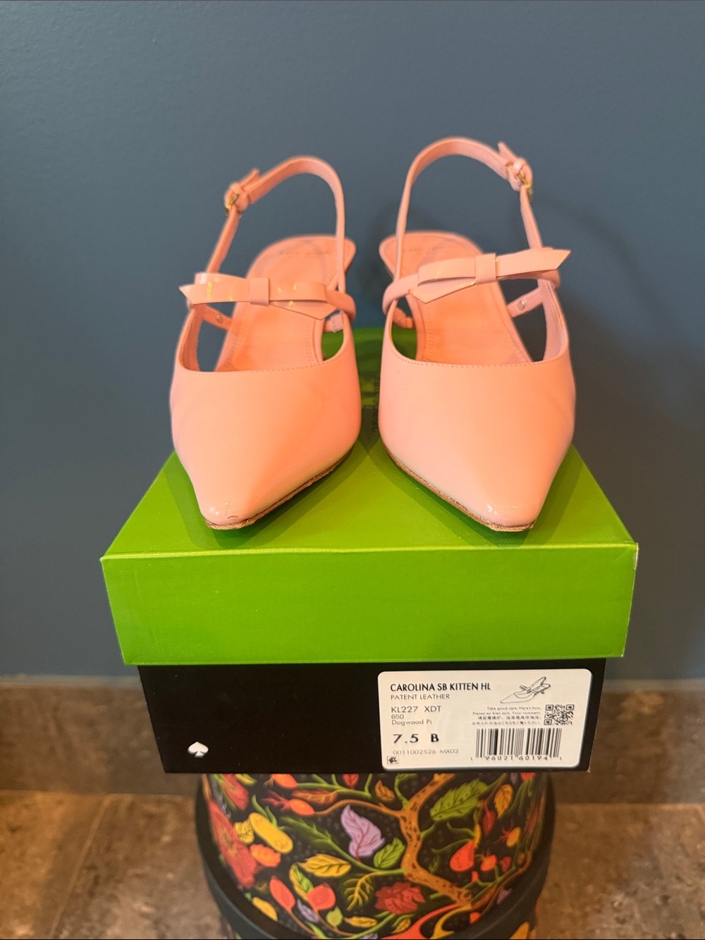 kate spade Coral Pink Pointed-Toe Kitten Heel Slingbacks